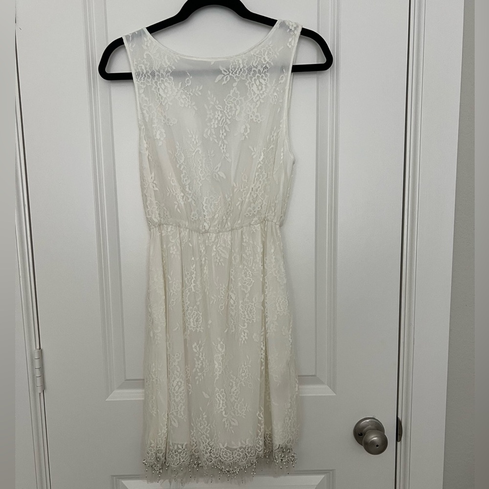 Alice + Olivia Beaded Hem Lace Dress
